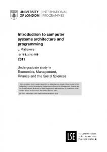 Introduction to computer systems architecture and programming