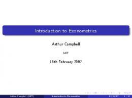 Introduction to Econometrics - MIT