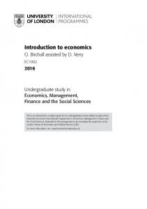 Introduction to economics