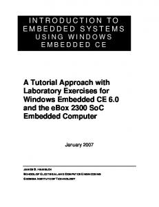 INTRODUCTION TO EMBEDDED SYSTEMS A Tutorial Approach ...