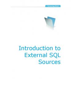 Introduction to External SQL Sources