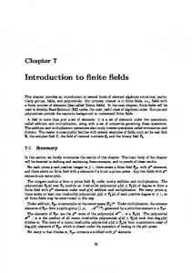 Introduction to finite fields