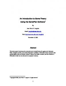 Introduction to Game Theory