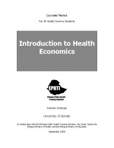 Introduction to Health Economics