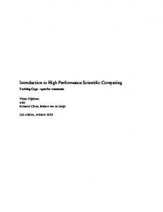 Introduction to High Performance Scientific Computing