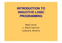 introduction to inductive logic programming - Semantic Scholar