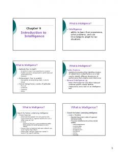 Introduction to Intelligence