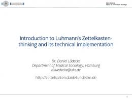 Introduction to Luhmann's Zettelkasten-Thinking - Strenge Jacke!