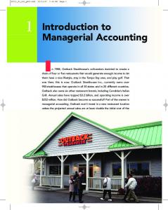 Introduction to Managerial Accounting