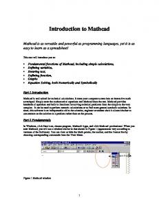 Introduction to Mathcad 7