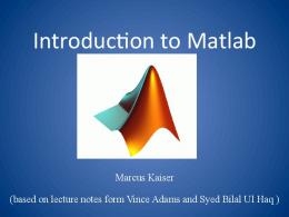 Introduction to Matlab