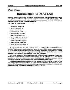 Introduction to MATLAB