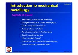 Introduction to mechanical metallurgy