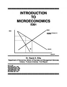 INTRODUCTION TO MICROECONOMICS