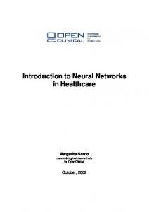 Introduction to Neural Networks in Healthcare - OpenClinical