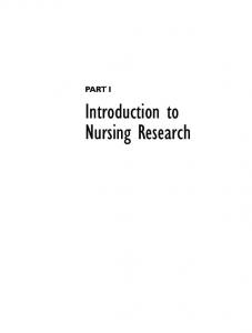 Introduction to Nursing Research