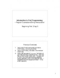 Introduction to Perl Programming
