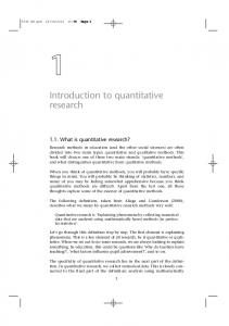 Introduction to quantitative research