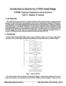 Introduction to Quartus by a VHDL based Design