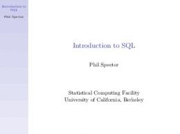 Introduction to SQL