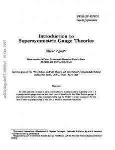 Introduction to Supersymmetric Gauge Theories