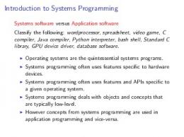 Introduction to Systems Programming