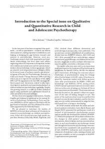 Introduction to the Special issue on ualitative and uantitative Research ...