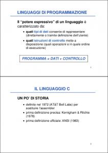 Introduzione al linguaggio C - Lia