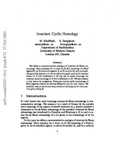 Invariant Cyclic Homology