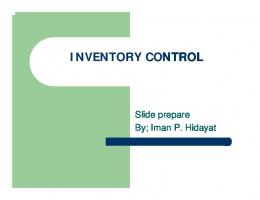 INVENTORY CONTROL - IMAN P. HIDAYAT
