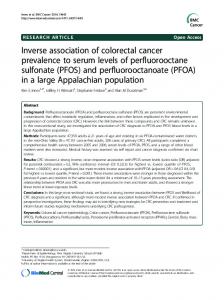 Inverse association of colorectal cancer prevalence to serum levels of ...