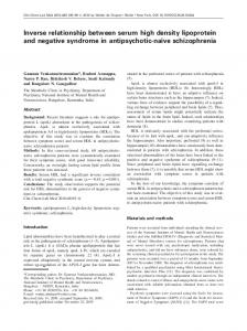 Inverse relationship between serum high density lipoprotein and ...