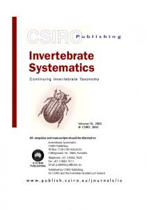 Invertebrate Systematics - CSIRO Publishing