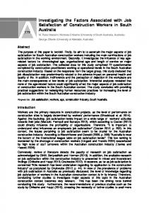 Investigating the Factors Associated with Job Satisfaction of ...