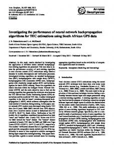 Investigating the performance of neural network backpropagation ...