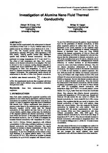 Investigation of Alumina Nano Fluid Thermal Conductivity