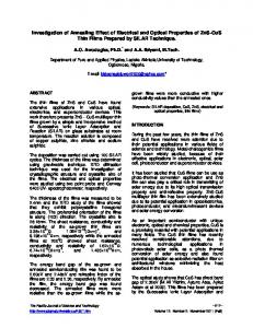 Investigation of Annealing Effect of Electrical and Optical Properties of