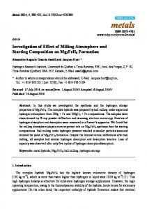 Investigation of Effect of Milling Atmosphere and ... - Semantic Scholar