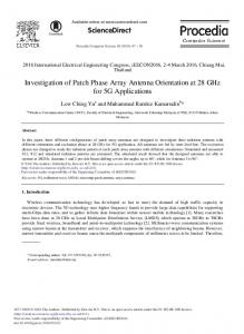 Investigation of Patch Phase Array Antenna ... - ScienceDirect