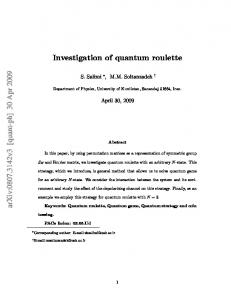 Investigation of quantum roulette