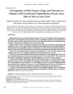 Investigation of Risk Factors, Stage and Outcome in Patients with ...