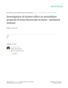 Investigation of solvent effect on antioxidant property