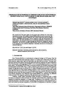 INVESTIGATION OF SUBSTRATE TEMPERATURE EFFECTS ON ...