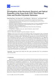 Investigation of the Structural, Electrical, and Optical Properties of the ...