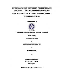 investigation on transport properties and structural ...