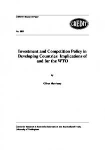 Investment and Competition Policy in Developing Countries ...