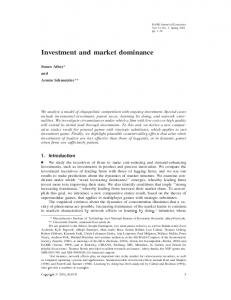 Investment and market dominance - Semantic Scholar