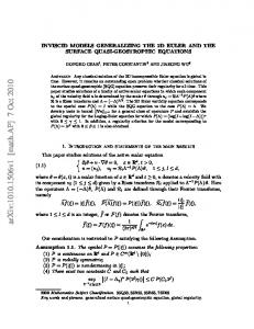 Inviscid models generalizing the 2D Euler and the surface quasi ...