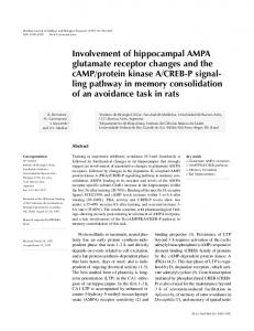 Involvement of hippocampal AMPA glutamate ... - Semantic Scholar