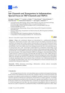 Ion Channels and Transporters in Inflammation: Special Focus ... - MDPI